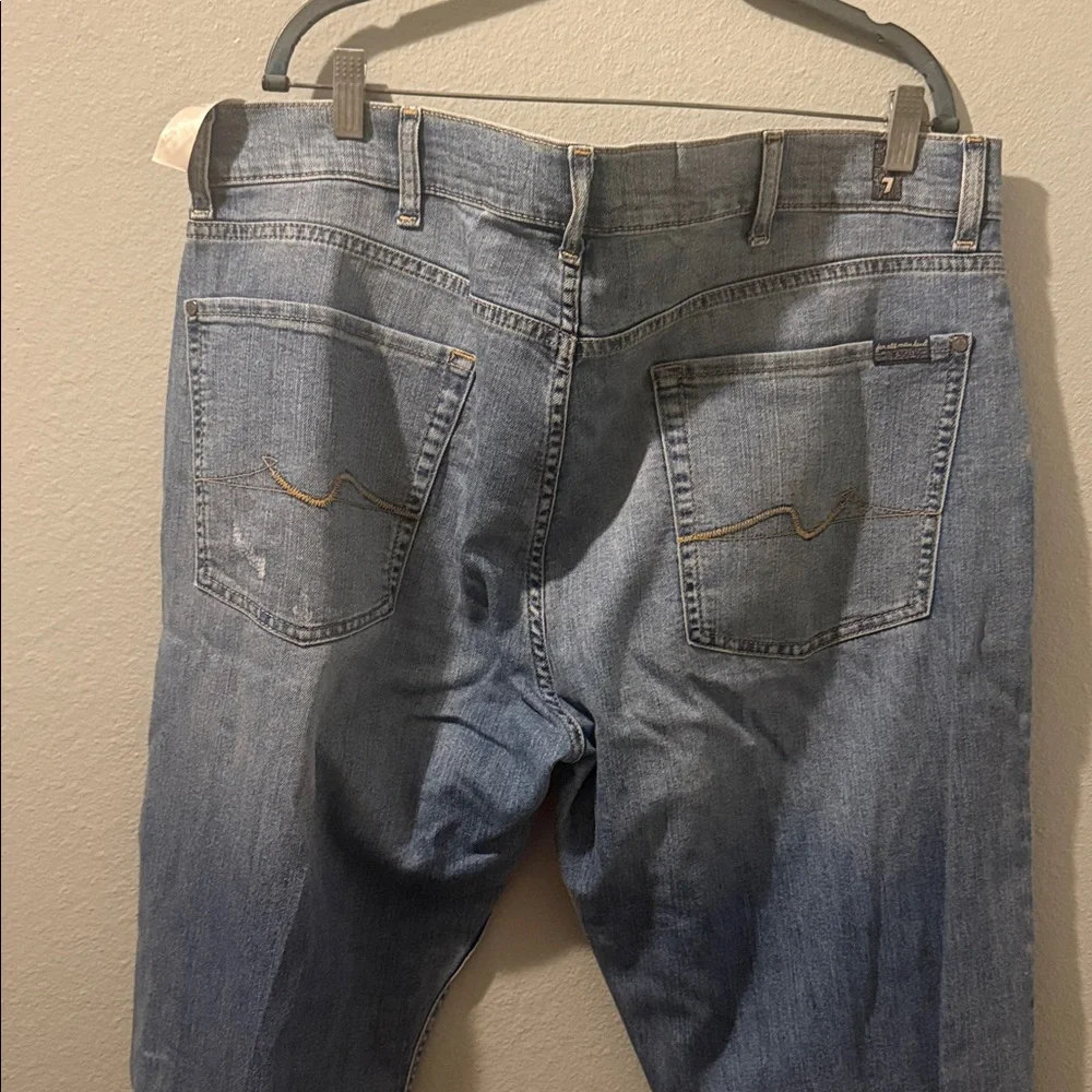 7 For All Mankind Light Blue straight Jeans size 38”